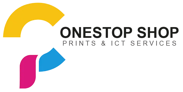 Onestop Shop Logo – modernes, farbiges Markenzeichen für Drucksachen, T-Shirt-Druck, Plakate, Rollups und Visitenkarten